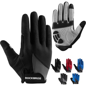 ROCKBROS Cycling Gloves for Men Women – Breathable Gel Pad Road Mountain Bike Gloves – Touch Screen Anti-Slip MTB Gloves for Cycling Workout Outdoor Sports(Full Black)