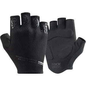 ROCKBROS Cycling Gloves for Men Women – Half Finger Breathable Bike Gloves – Shock-Absorbing Padded Gloves for Cycling Workout Outdoor Sports(Black)