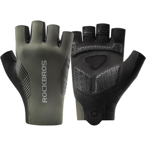ROCKBROS Cycling Gloves for Men Women, Bike Gloves Half Finger with Shock-Absorbing Pad Breathable Mountain Road Biking Motorcycle Gym Gloves(Black & Green)