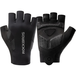 ROCKBROS Cycling Gloves for Men Women, Bike Gloves Half Finger with Shock-Absorbing Pad Breathable Mountain Road Biking Motorcycle Gym Gloves(Black)