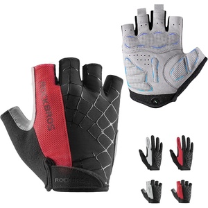 ROCKBROS Cycling Gloves for Men Women Mountain Bike Gloves SBR Pad Anti-Slip Road Riding Bicycle Biking Gloves for Cycling Motorcycle Gym(Red Black)
