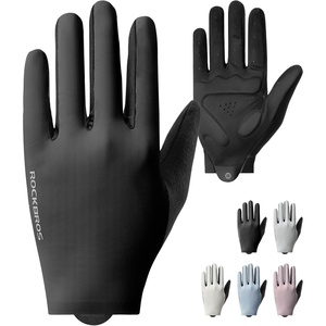 ROCKBROS Cycling Gloves for Men Women SBR Padded Shock Absorbing Bike Gloves Breathable Touchscreen Anti-Slip Palm Lightweight for Biking(Black)