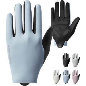ROCKBROS Cycling Gloves for Men Women SBR Padded Shock Absorbing Bike Gloves Breathable Touchscreen Anti-Slip Palm Lightweight for Biking(Blue)