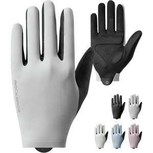 ROCKBROS Cycling Gloves for Men Women SBR Padded Shock Absorbing Bike Gloves Breathable Touchscreen Anti-Slip Palm Lightweight for Biking(Gray)