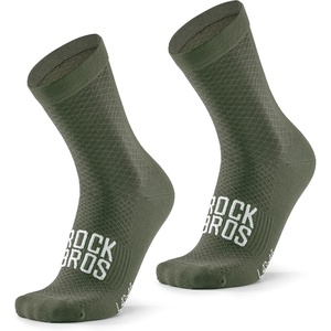ROCKBROS Cycling Socks for Men Women Breathable Wicking Bike Socks, Compression Fit, Tall Crew, Road to Sky Series(Green-1 Pair)