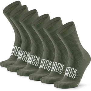 ROCKBROS Cycling Socks for Men Women Breathable Wicking Bike Socks, Compression Fit, Tall Crew, Road to Sky Series(Green-3 Pairs)