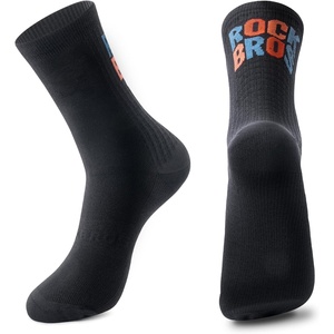 ROCKBROS Cycling Socks,Crew Length Bike Socks,Shock-Absorbing & Non-Slip,4-Season Versatilefor Men Women(Black-1 Pair)