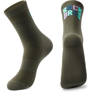 ROCKBROS Cycling Socks,Crew Length Bike Socks,Shock-Absorbing & Non-Slip,4-Season Versatilefor Men Women(Green-1 Pairs)