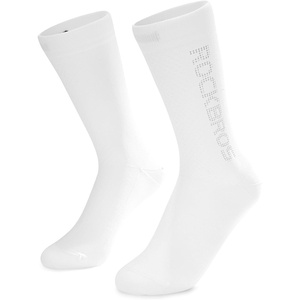 ROCKBROS Cycling Socks,Crew Length,Breathable & Non-Sticky with reflective logo,All Seasons for Men Women Bike Socks(White-1 Pair)
