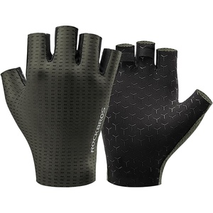 ROCKBROS Half Finger Cycling Mountain Biking Anti-Slip Breathable Bicycle Bike Gloves for Men Women Cycling Sports Gloves(Green-L)