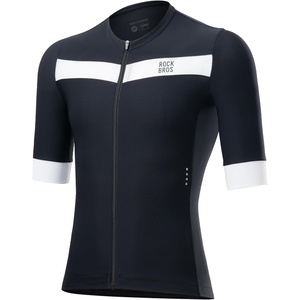 ROCKBROS Men’s Cycling Jersey Short Sleeve Dual-Zone Ventilation Slim-Fit Full Zip 3 Pockets Lightweight Road MTB Biking