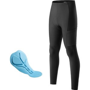 ROCKBROS Men’s Cycling Pants with 3D Padding, Breathable Bike Tights for Road MTB Riding with Pockets Black(Black)