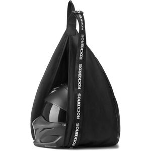 ROCKBROS Motorcycle Helmet Backpack Helmet Bag Large Capacity Waterproof Lightweight Storage Bag with Reflective Stripe Model For Motorcycle Dirt Bike Motocross Bicycle Racing ATV, Black(Middle)