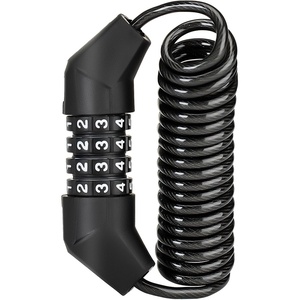 ROCKBROS Motorcycle Helmet Lock with Retractable 4-Digit Cable Lock for Bikes, Strollers, Luggage(Bend)