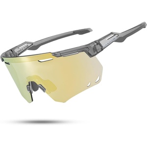 ROCKBROS Photochromic Cycling Glasses Anti-fog Photochromic Sunglasses UV Protection Mountain Bike Glasses(Transparent Gray)