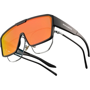 ROCKBROS Sunglasses Over Glasses for Men Women Polarized Fit Over Glasses Sunglasses for Fishing Cycling Driving(Black Frame/Orange Lens)