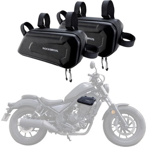 ROCKBROS Triangle Side Bag – EVA Hard Shell Motorcycle Storage Bags, Water-resistant Tail Bag 2Pcs(Black)