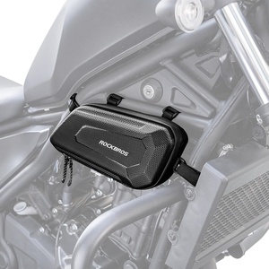 ROCKBROS Triangle Side Bag – EVA Hard Shell Motorcycle Storage Bags, Water-resistant Tail Bag 2Pcs(Black-right)