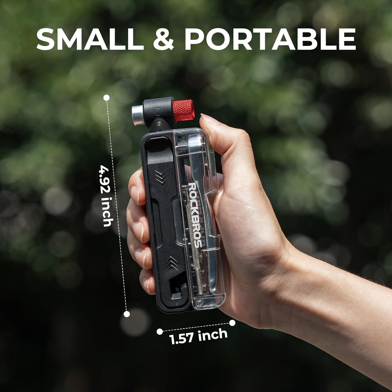 image:imageROCKBROS Bike Tool Kit Portable Bike Multitool with 7 Magnetic Bits Ratchet Wrench amp CO2 Inflator Nozzle Bike Tire Repair Kit with Tire Levers for Road and MTB Emergency