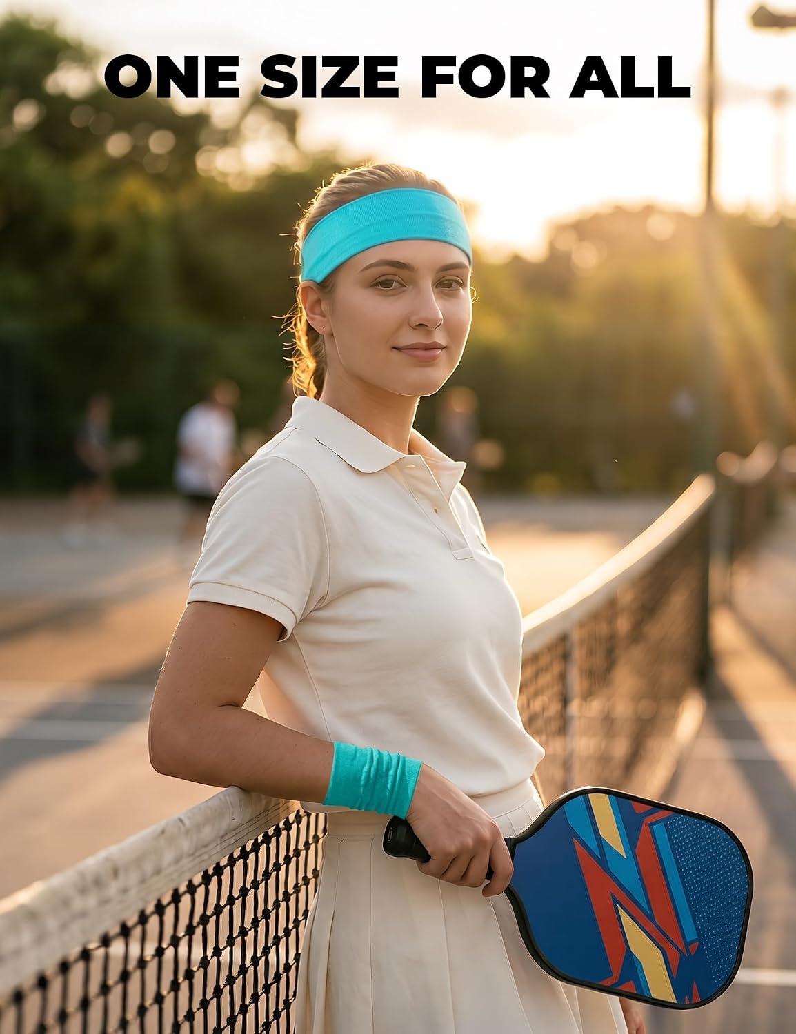 image:imageROCKBROS Pickleball Headband Ice Silk Elastic Cooling Sweatband for Men Women Running Gym Tennis SoccerBlue and Blue