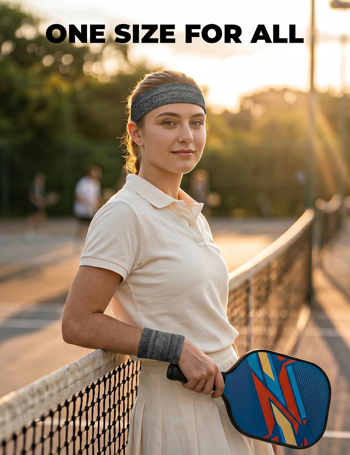 image:imageROCKBROS Pickleball Headband Ice Silk Elastic Cooling Sweatband for Men Women Running Gym Tennis SoccerGrey
