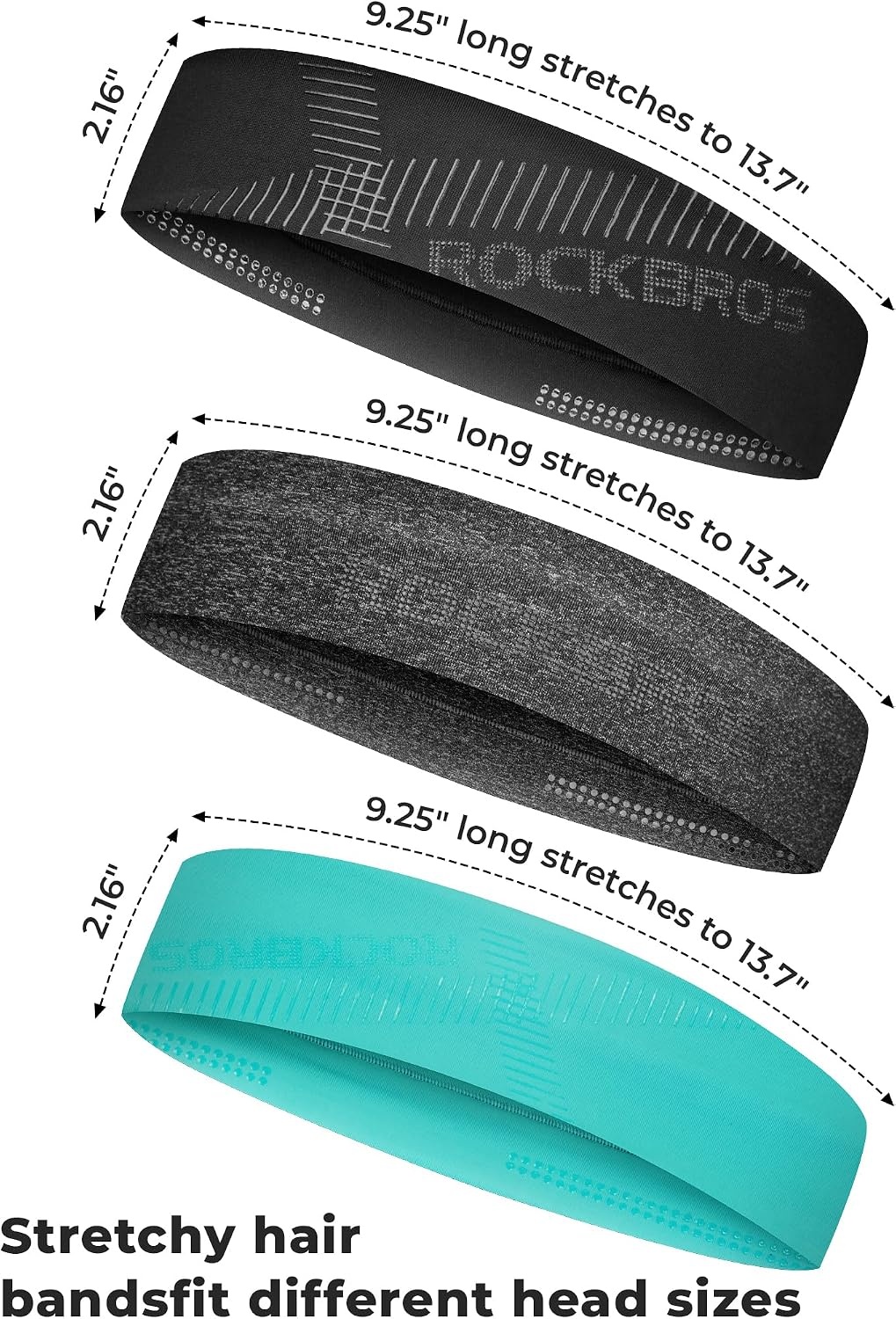 image:imageROCKBROS Pickleball Headband Ice Silk Elastic Cooling Sweatband for Men Women Running Gym Tennis SoccerGrey and Grey