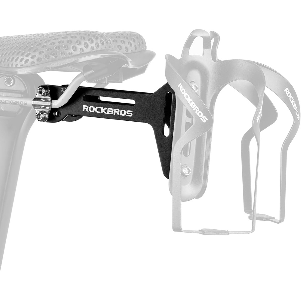 image:imageROCKBROS Bike Water Bottle Cages Saddle Cage Converter with Bicycle Bottle Holder Saddle Mount Adapter and Adjustable Angle Aluminum Alloy Lightweight Suitable for Road Bike MTB