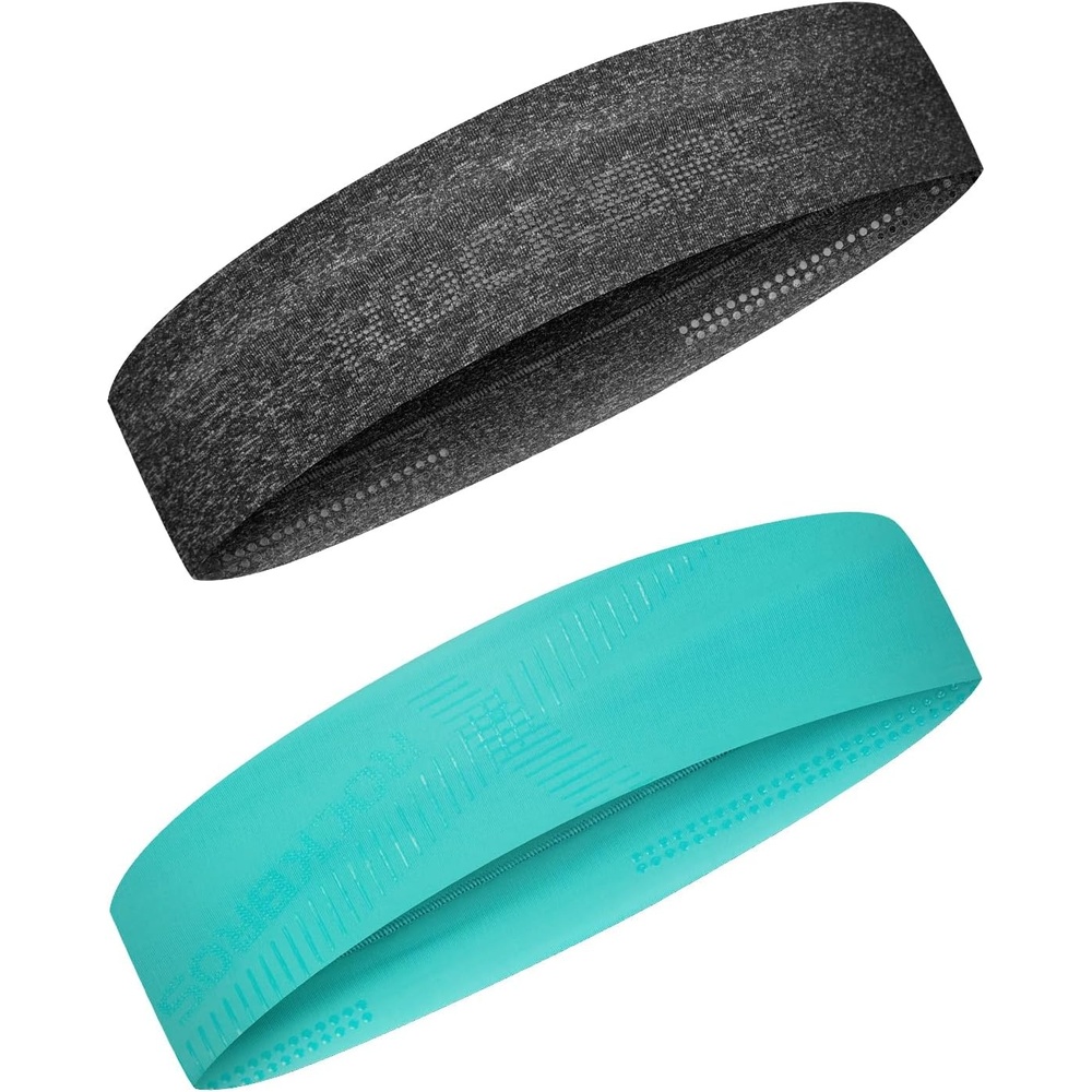 image:imageROCKBROS Pickleball Headband Ice Silk Elastic Cooling Sweatband for Men Women Running Gym Tennis SoccerBlue and Grey