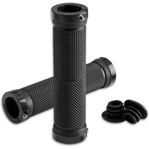 ROCKBROS Bike Grips Single Lock on Mountain Bike Soft Non-Slip Bike Handle Grips Fits for MTB Handle Bar(Black)