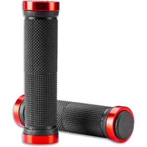 ROCKBROS Bike Grips Single Lock on Mountain Bike Soft Non-Slip Bike Handle Grips Fits for MTB Handle Bar(Red)