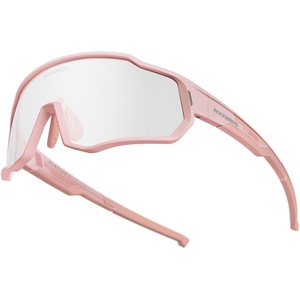 ROCKBROS Kids Photochromic Sunglasses Boys Girls Cycling Runing Glasses TR90 Lightweight UV400 Sports Sunglasses Age 6-14(Light Pink)