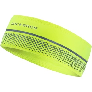 ROCKBROS Pickleball Headband Thick Elastic Sweatband Striped Headband for Men Women, Sports Hair Accessory Pickleball Accessories Gifts for Lovers Running Gym Soccer Tennis(Fluorescent Yellow)