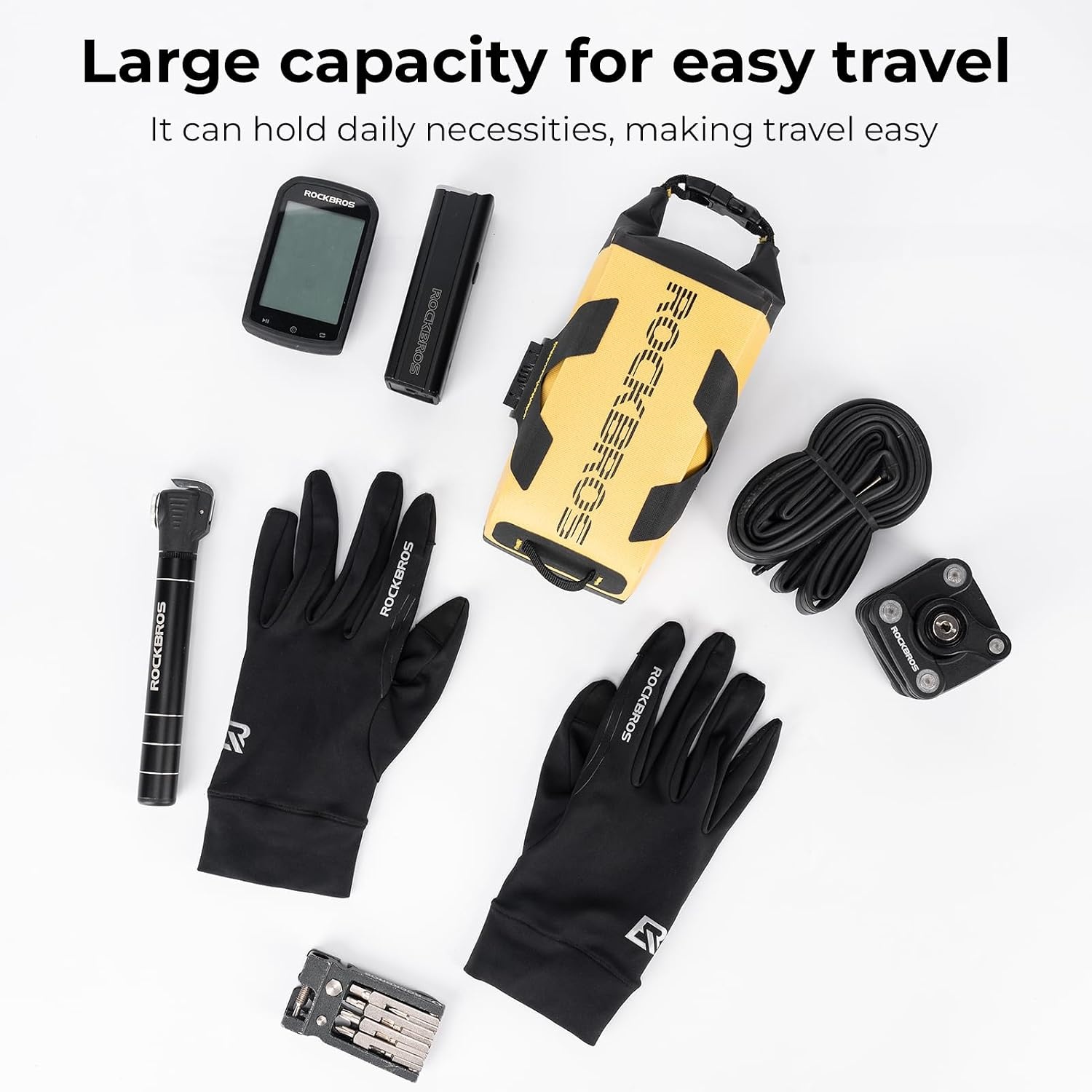 image:imageROCKBROS Bike Frame Bag Waterproof Bicycle Storage Bag 1L Under Top Tube Fits for MTB Mountain Road Bike Accessories