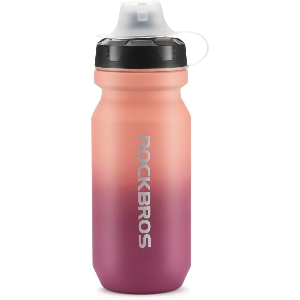 image:imageROCKBROS Bike Water Bottle 2 Pack 20oz Lightweight Plastic Sports Water Bottle BPA Free Spill Proof Water Bottle Squeeze Leak Proof Water Bottle for Cycling Gym Workout Hiking TravelGradual Red