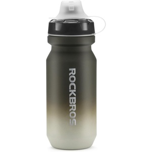 ROCKBROS Bike Water Bottle 2 Pack, 20oz Lightweight Plastic Sports Water Bottle, BPA Free Spill Proof Water Bottle, Squeeze Leak Proof Water Bottle for Cycling, Gym, Workout, Hiking, Travel(Gradual Gray White)