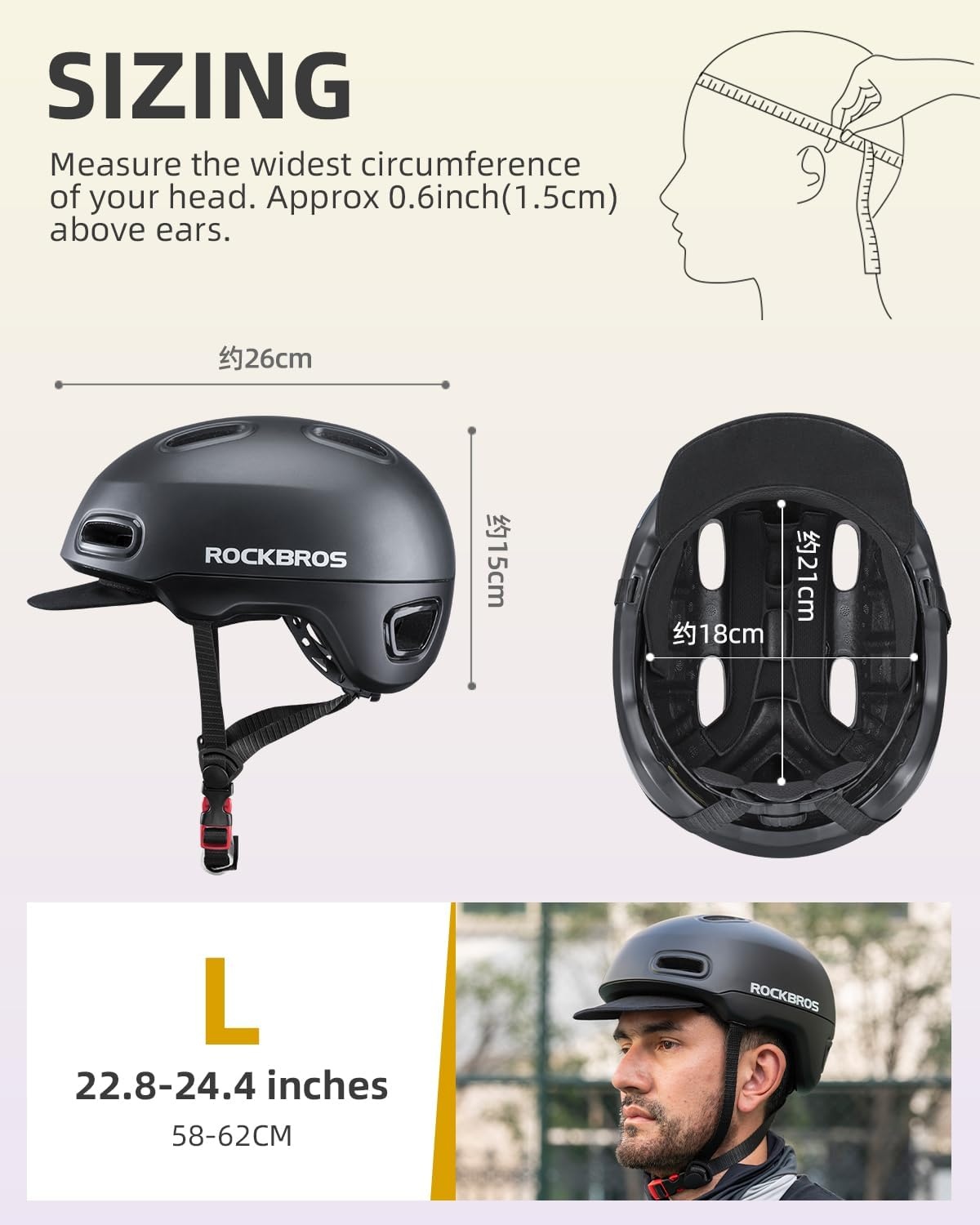 image:imageROCKBROS Bike Helmet for Adults Adjustable Cycling Helmet for Men amp Women CPSC Safety Certified Bicycle Helmet for Commuting Road Biking SkatingTitanium