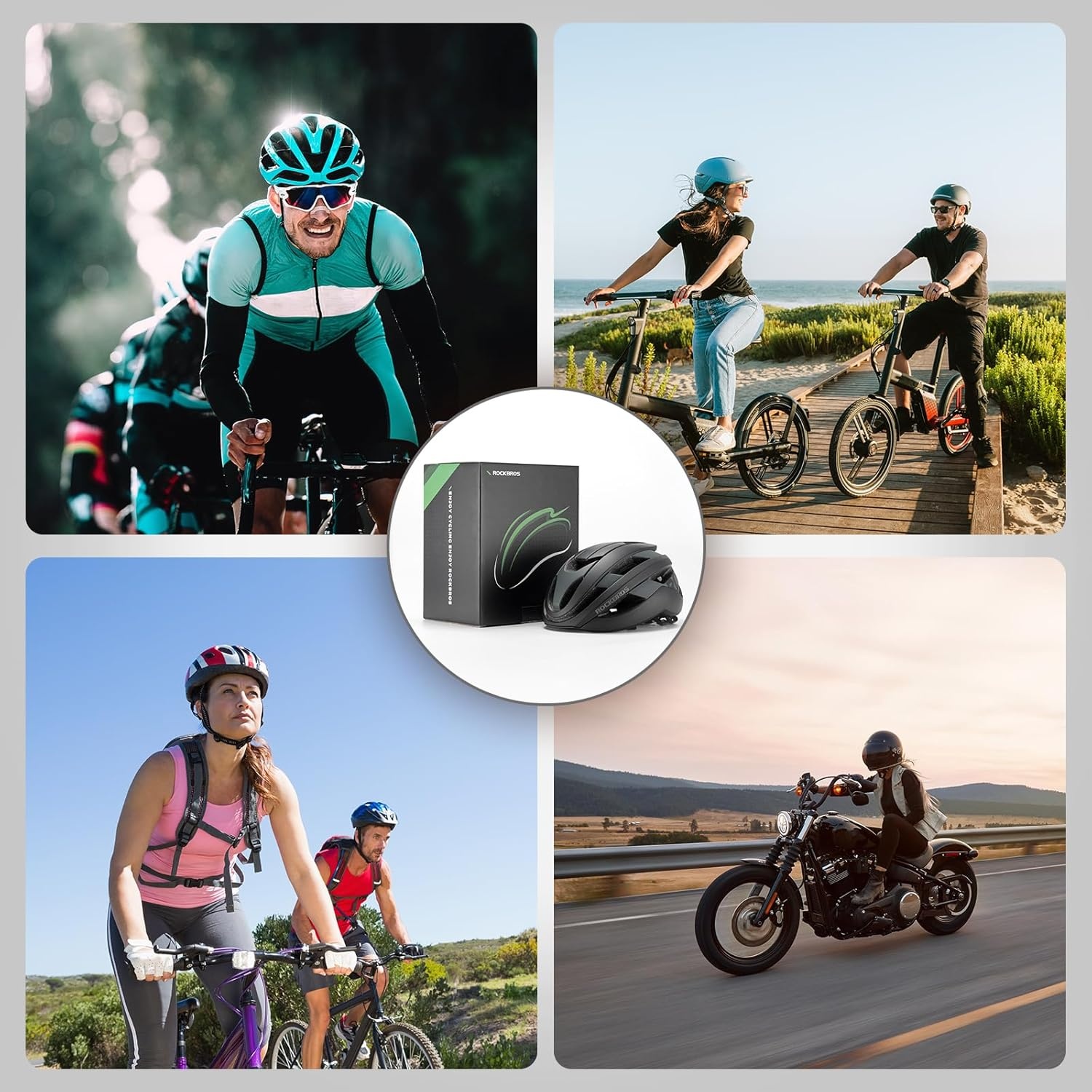 image:imageROCKBROS Bike Helmet for Adults Size 5462 cm for Riders Microshell Adjustable Dial Interior Padding Air Vents Mountain amp Road Bike MTB CommutingBean Green Matte