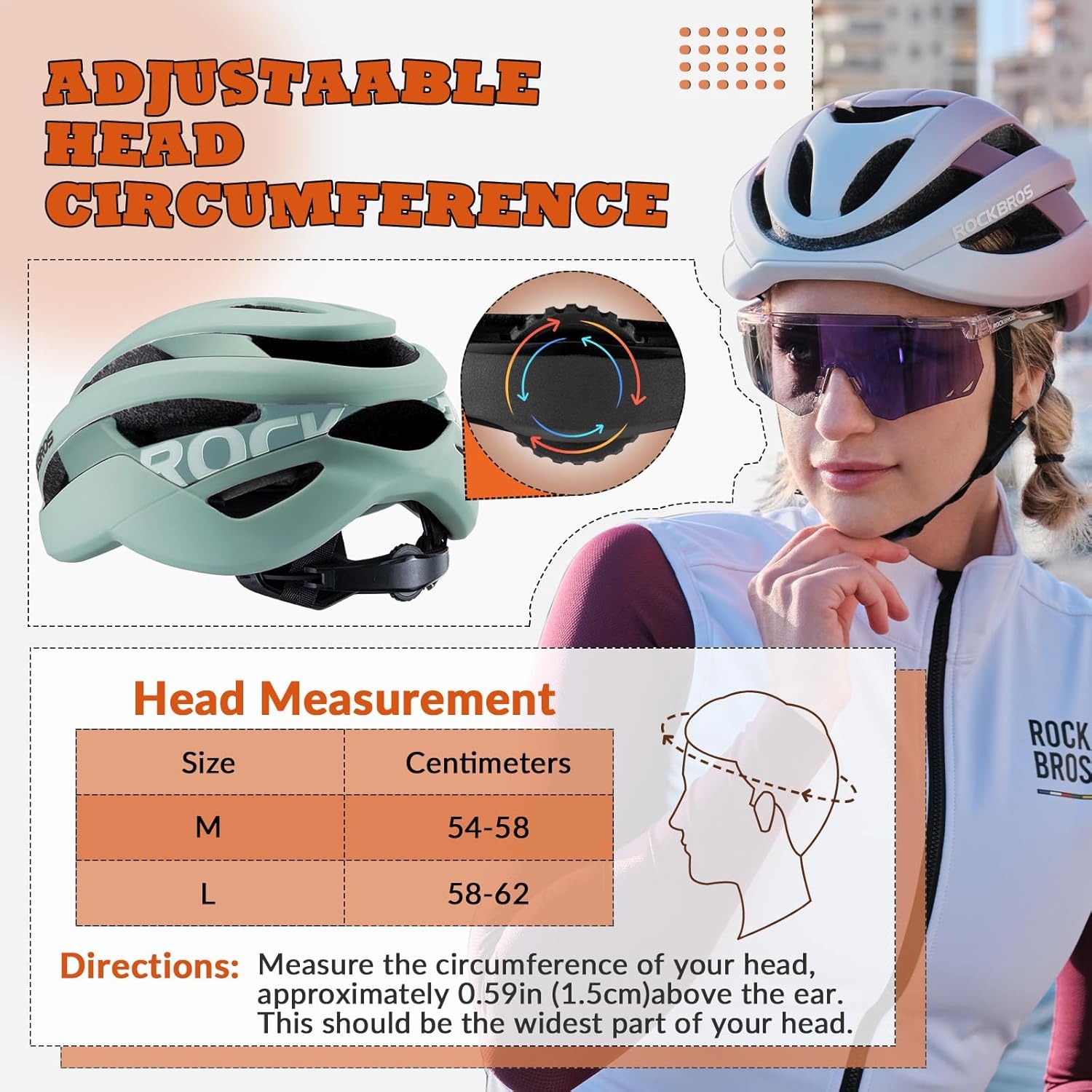 image:imageROCKBROS Bike Helmet for Adults Size 5462 cm for Riders Microshell Adjustable Dial Interior Padding Air Vents Mountain amp Road Bike MTB CommutingBean Green Matte