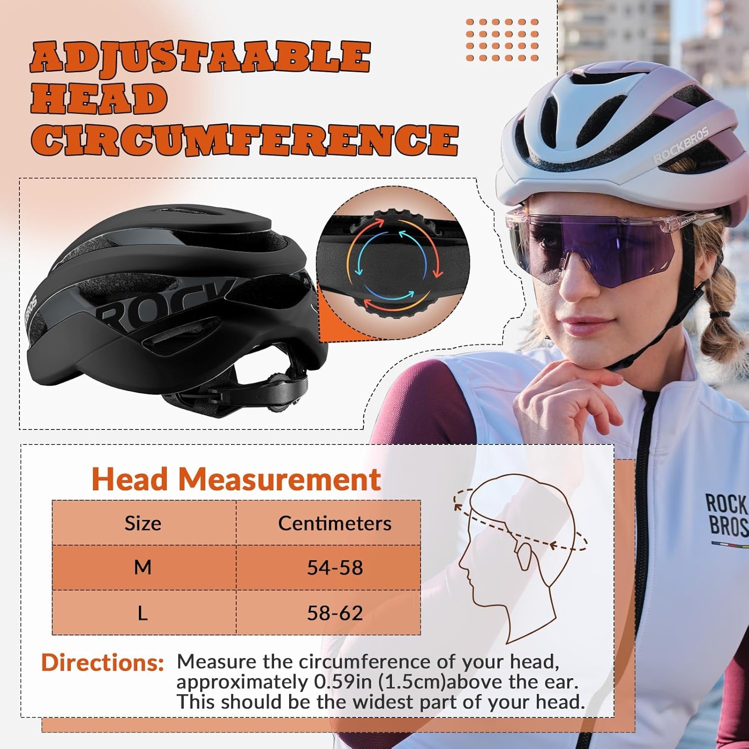 image:imageROCKBROS Bike Helmet for Adults Size 5462 cm for Riders Microshell Adjustable Dial Interior Padding Air Vents Mountain amp Road Bike MTB CommutingBlack Matte