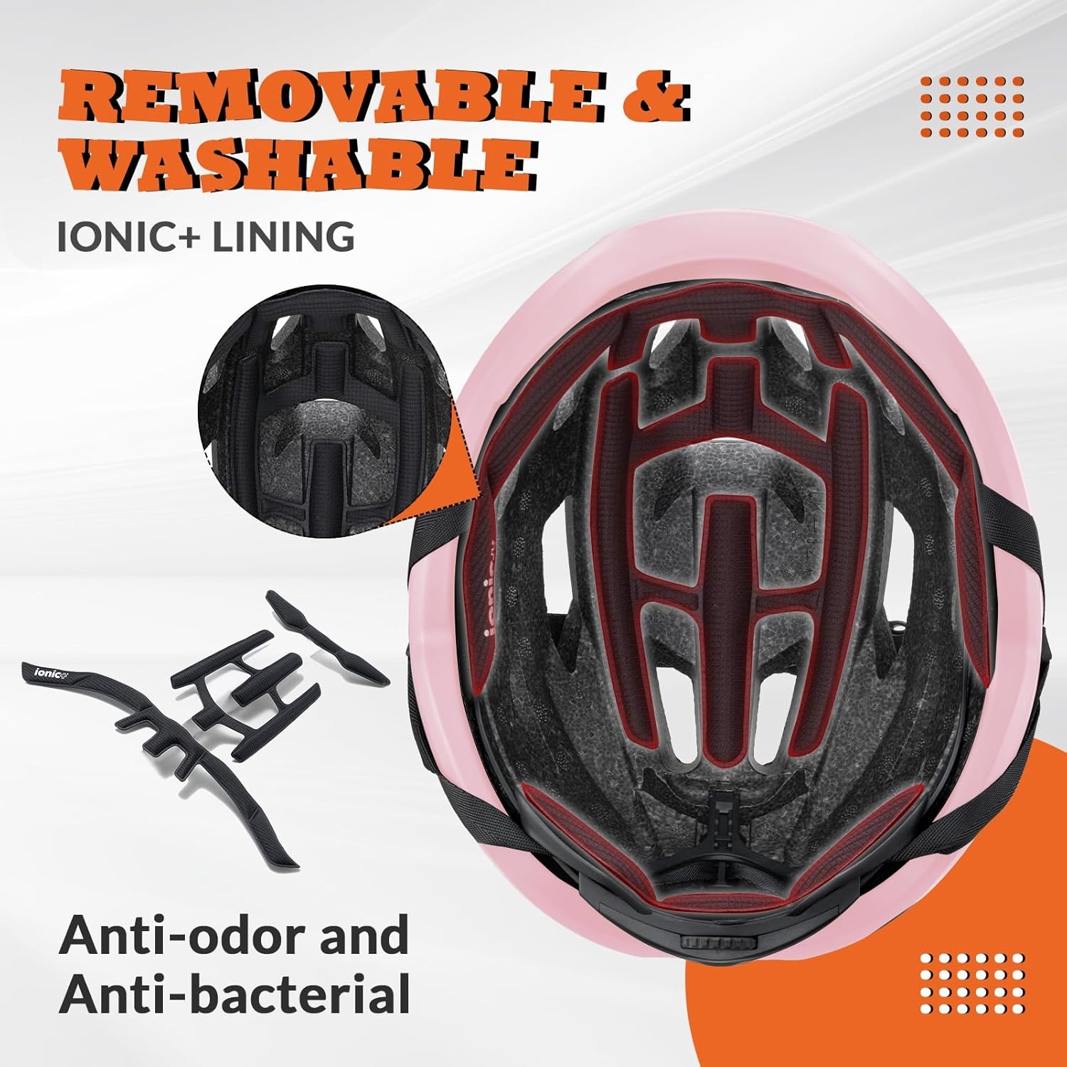 image:imageROCKBROS Bike Helmet for Adults Size 5462 cm for Riders Microshell Adjustable Dial Interior Padding Air Vents Mountain amp Road Bike MTB CommutingPink Glossy