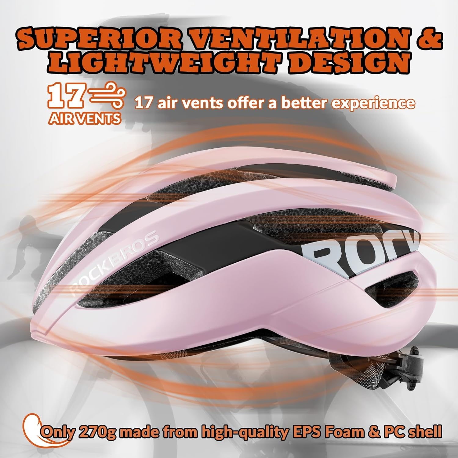 image:imageROCKBROS Bike Helmet for Adults Size 5462 cm for Riders Microshell Adjustable Dial Interior Padding Air Vents Mountain amp Road Bike MTB CommutingPink Matte