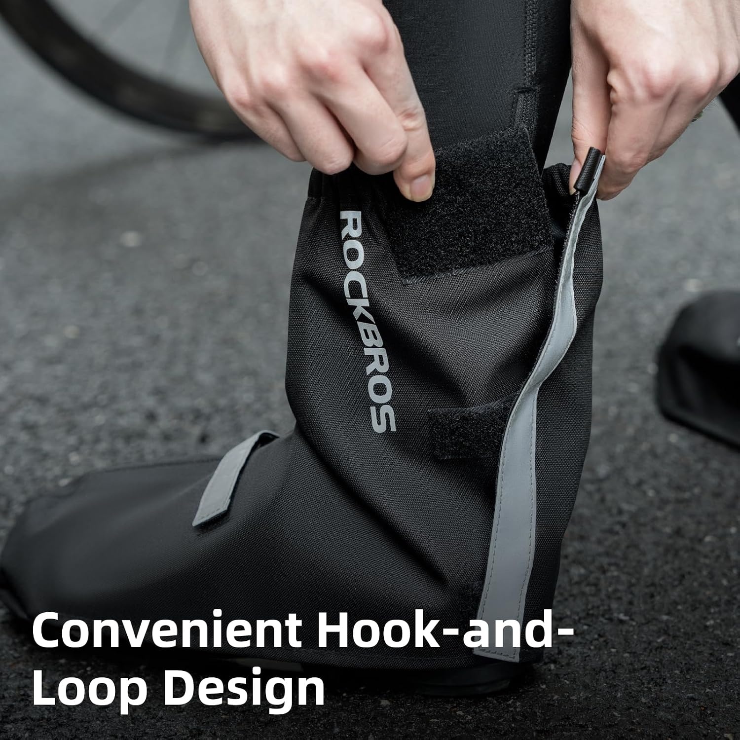 image:imageROCKBROS Cycling Shoes Rain Covers Water Resistant Bike Shoe Cover Windproof Bicycle Overshoes for Mountain Road Bike ShoesBlack