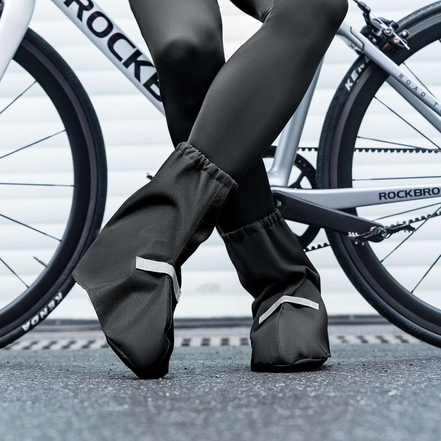 image:imageROCKBROS Cycling Shoes Rain Covers Water Resistant Bike Shoe Cover Windproof Bicycle Overshoes for Mountain Road Bike ShoesBlack