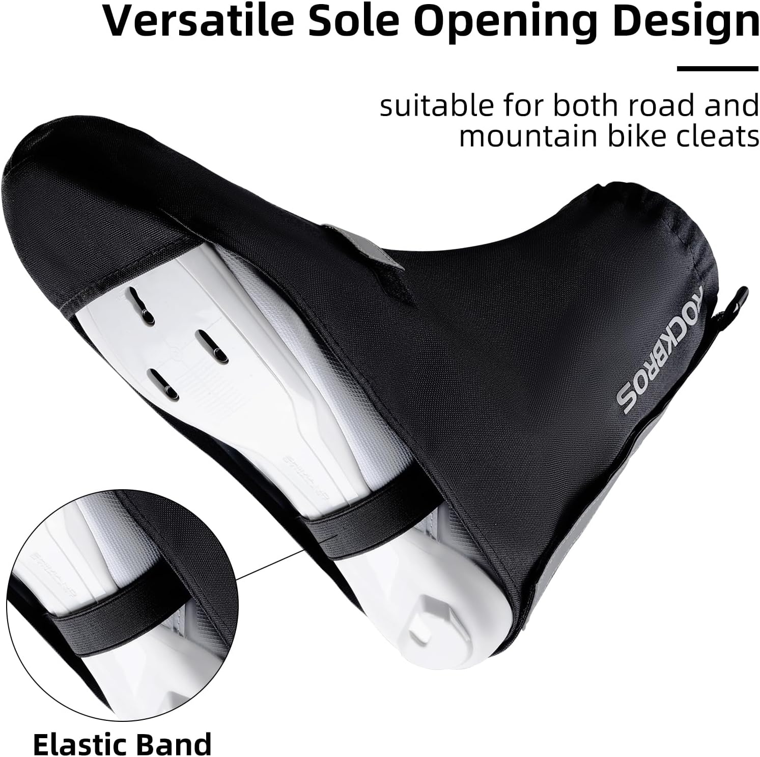 image:imageROCKBROS Cycling Shoes Rain Covers Water Resistant Bike Shoe Cover Windproof Bicycle Overshoes for Mountain Road Bike ShoesBlack