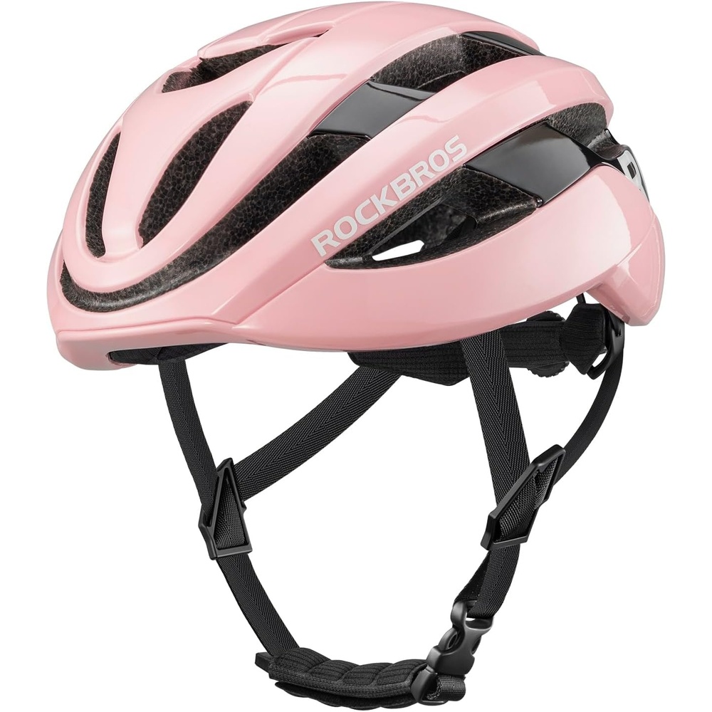 image:imageROCKBROS Bike Helmet for Adults Size 5462 cm for Riders Microshell Adjustable Dial Interior Padding Air Vents Mountain amp Road Bike MTB CommutingPink Glossy