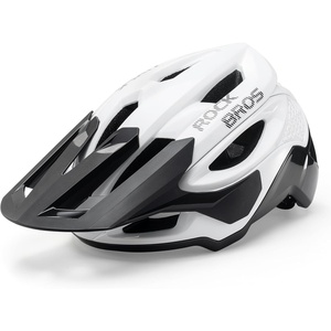 ROCKBROS Bike Helmet,Size 58-62 cm,PC Shell & EPS Liner, 1-Second Magnetic Buckle,Adjustable Visor,16 Air Vents Mountain & Road Bicycle Helmets for Men Women Adults Youth(White)