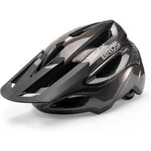 ROCKBROS Bike Helmet,Size 58-62 cm,PC Shell & EPS Liner, 1-Second Magnetic Buckle,Adjustable Visor,16 Air Vents Mountain & Road Bicycle Helmets for Men Women Adults Youth(Titanium)