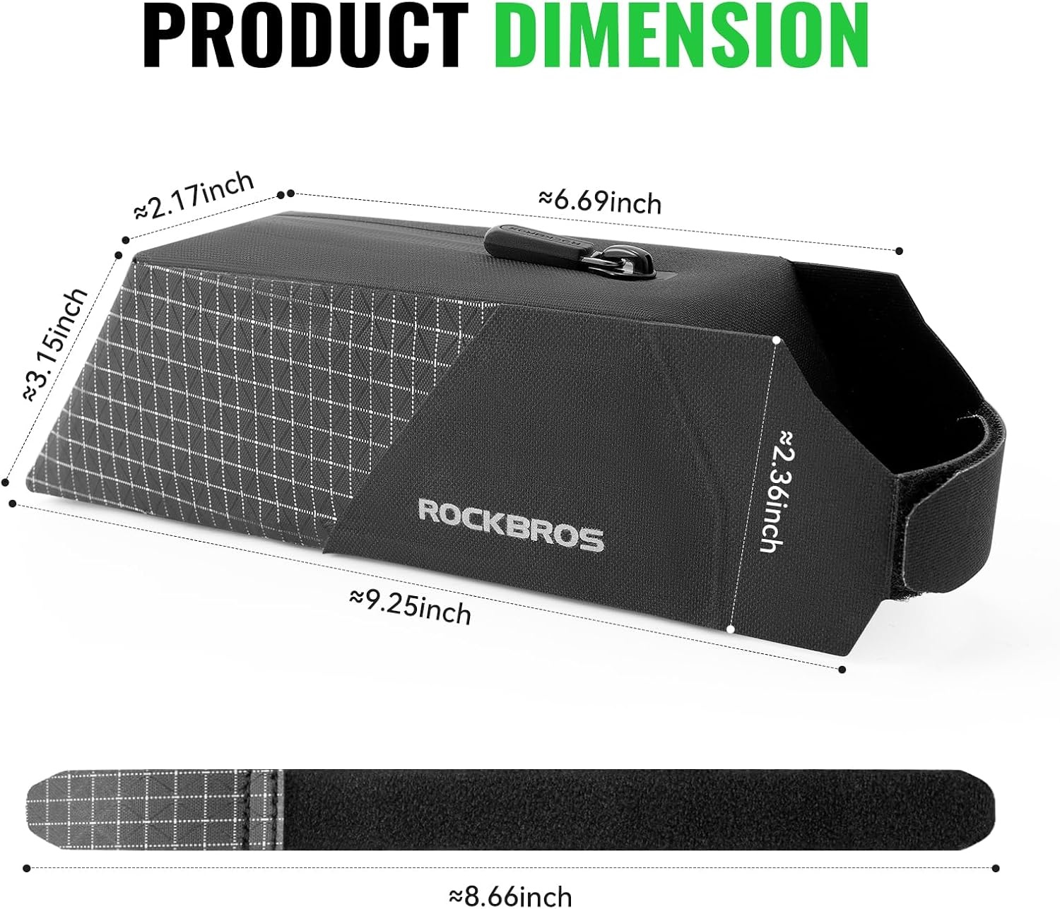 image:imageROCKBROS 06L Top Tube Bike Bag Waterproof Bike Frame Bag 217Inch Slim Aerodynamic Design Top Tube Bag Lightweight Portable Bike Storage Bag 3Point Secure Strap Mount for MTB Road Bike