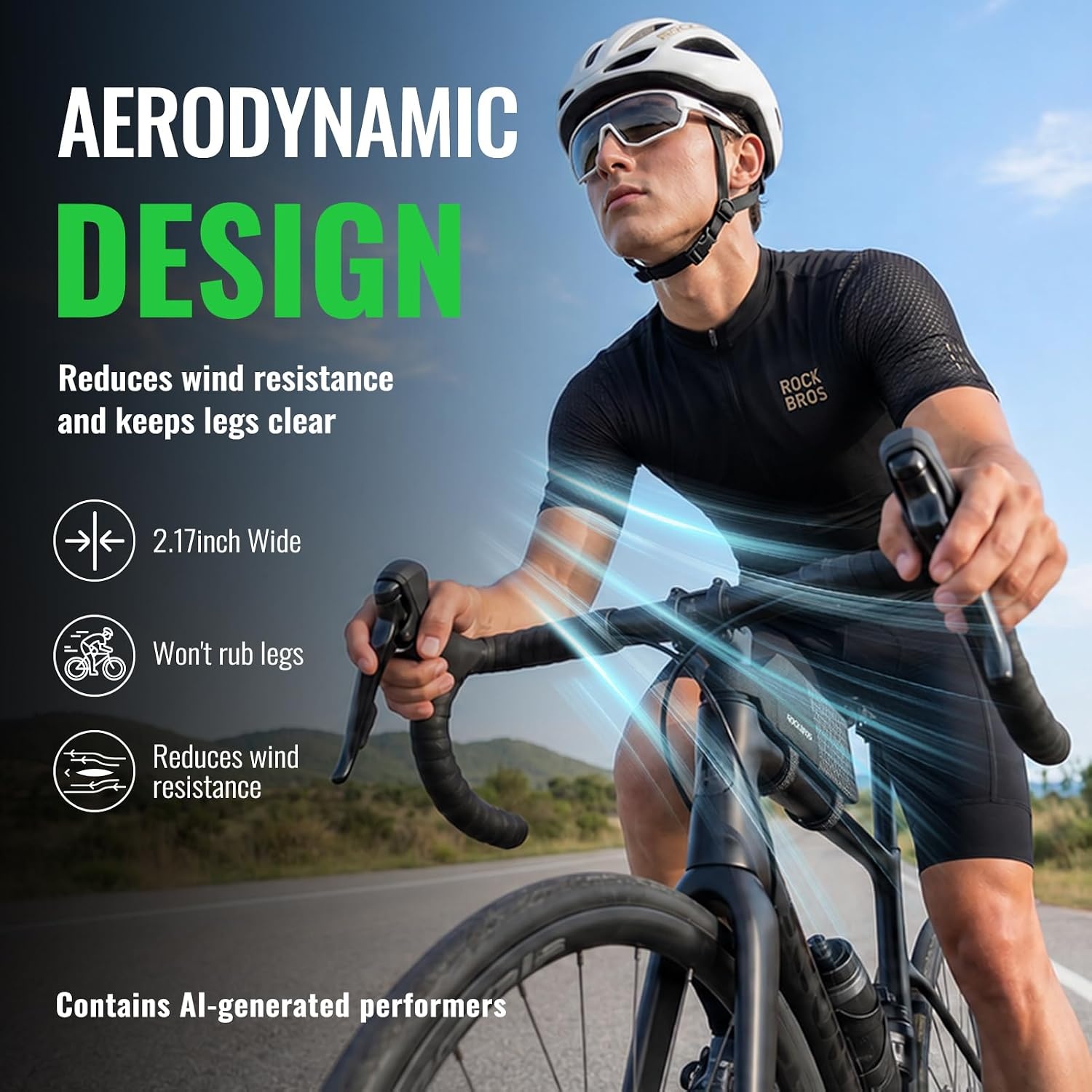 image:imageROCKBROS 06L Top Tube Bike Bag Waterproof Bike Frame Bag 217Inch Slim Aerodynamic Design Top Tube Bag Lightweight Portable Bike Storage Bag 3Point Secure Strap Mount for MTB Road Bike