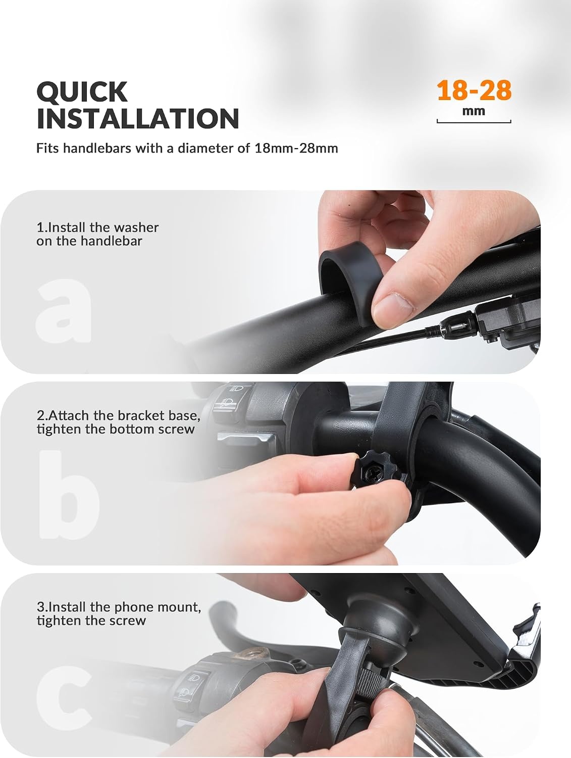 image:imageROCKBROS Bike Phone Holder Motorcycle amp Scooter Mount Adjustable Shockproof Security Lock 4768 PhonesHandlebar Mount White